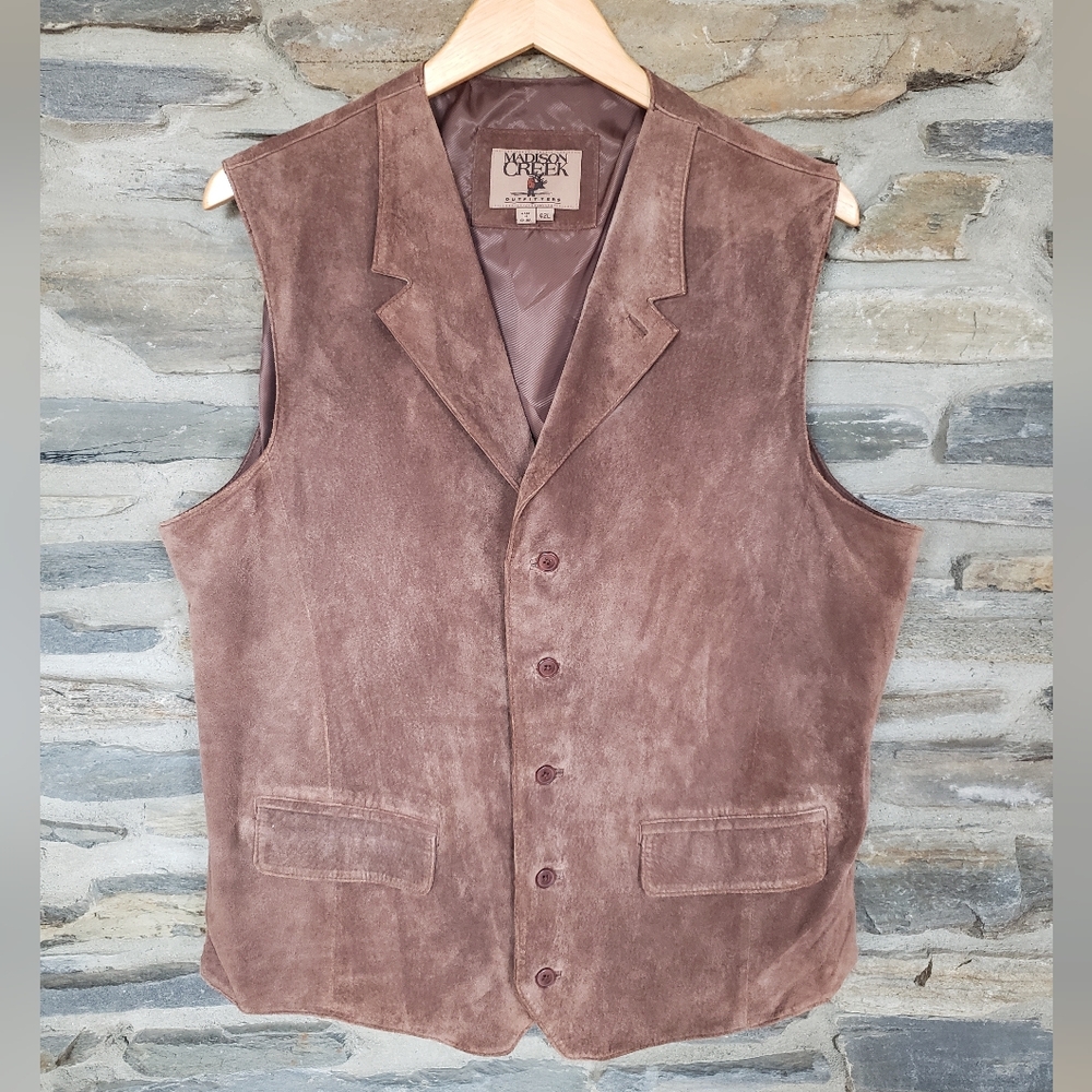 Madison Creek 100% Leather Vest Brown 42L